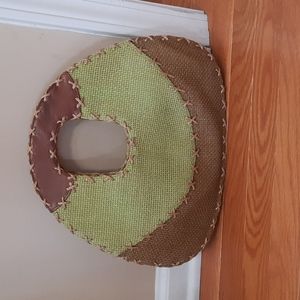 Green and brown boho purse